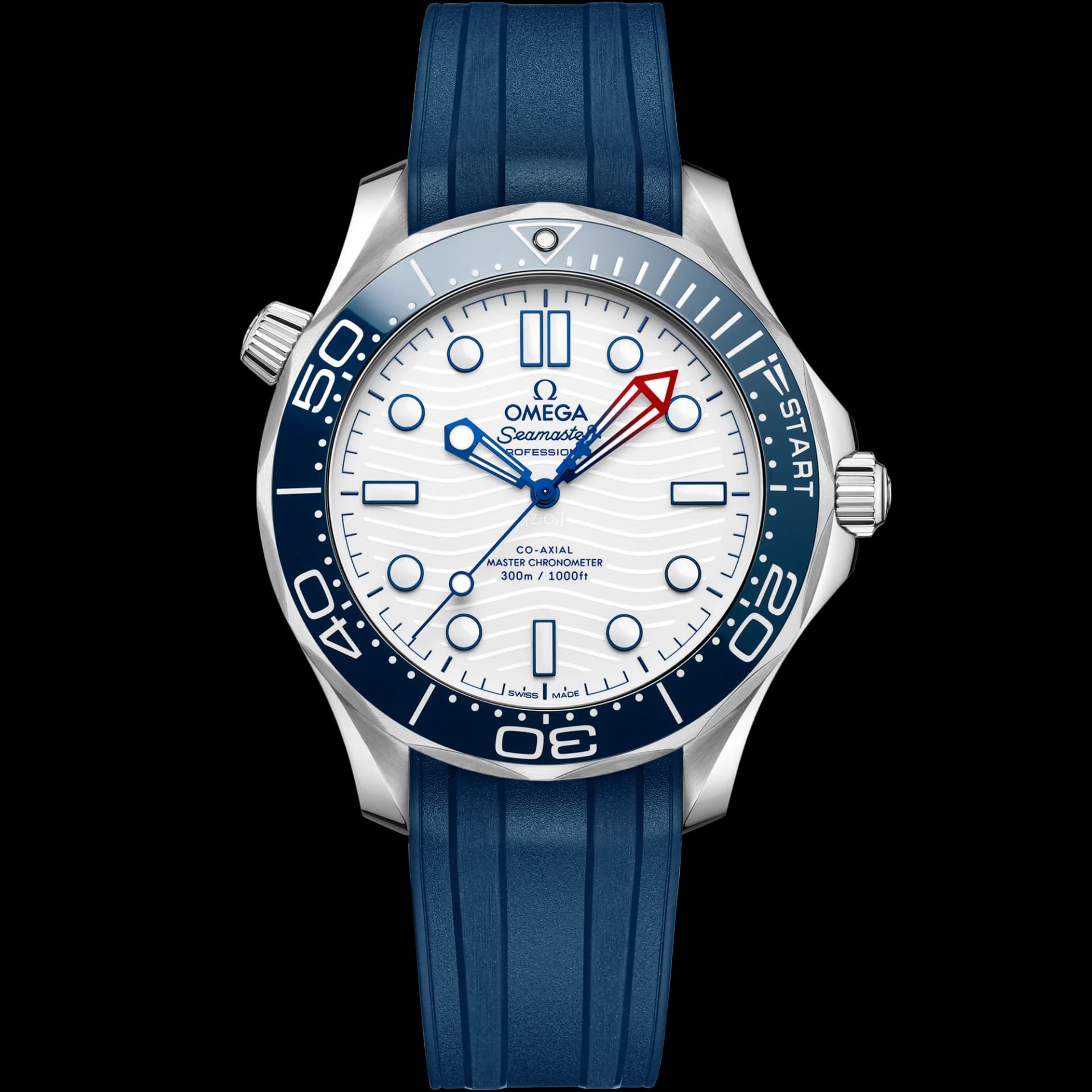 Omega Seamaster Diver 300M Co-Axial Master Chronometer 42 mm – Steel on Rubber Strap, White Dial 1