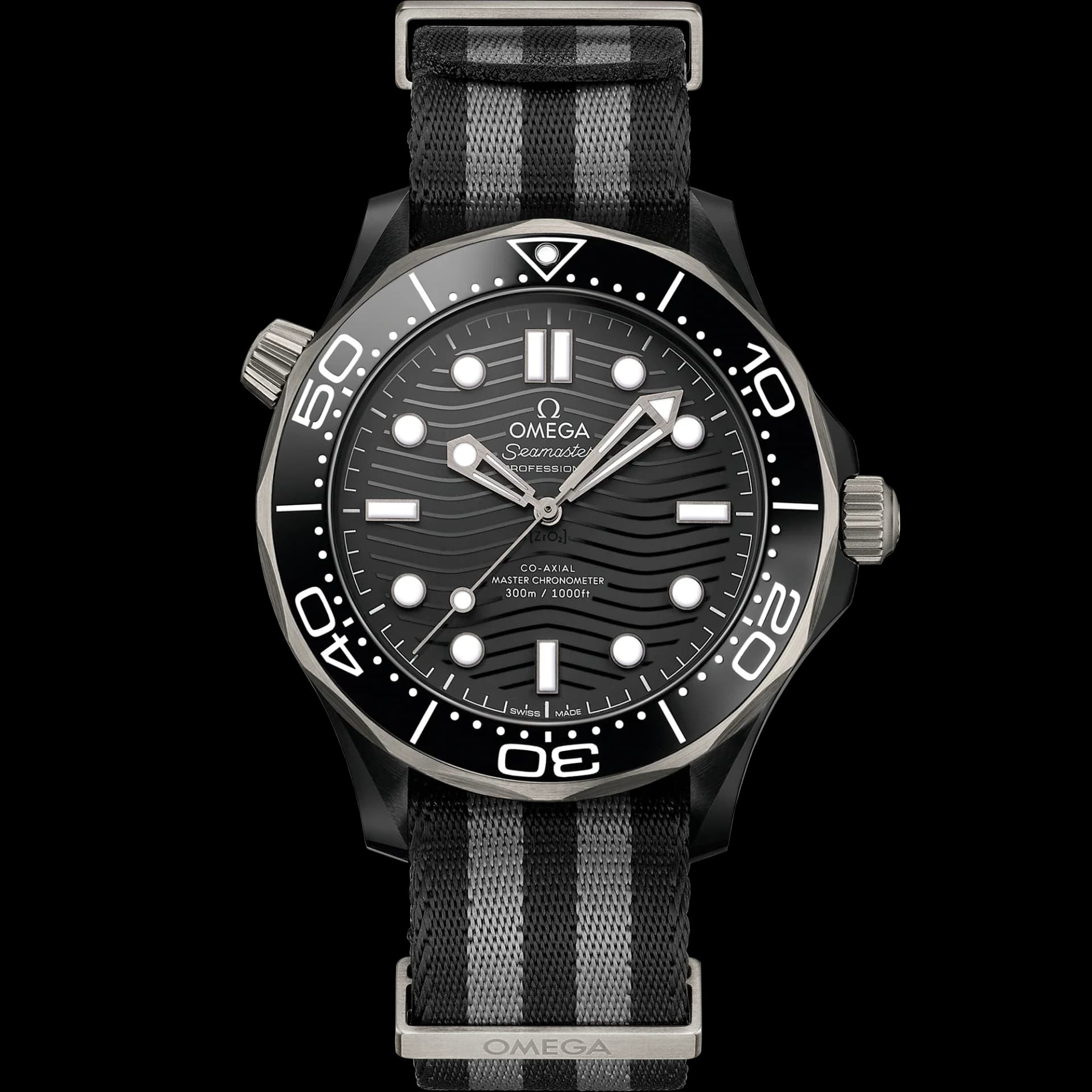 Omega Seamaster Diver 300M Co-Axial Master Chronometer 43.5 mm – Black Ceramic on NATO Strap, Black Dial 1