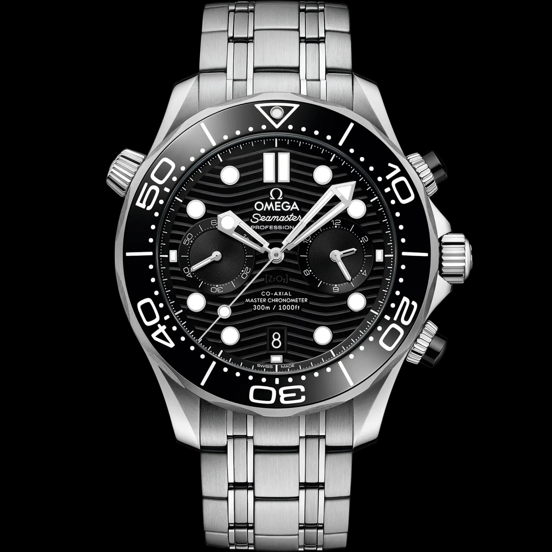 Omega Seamaster Diver 300M Co-Axial Master Chronometer Chronograph 44 mm – Steel on Steel, Black Dial 1