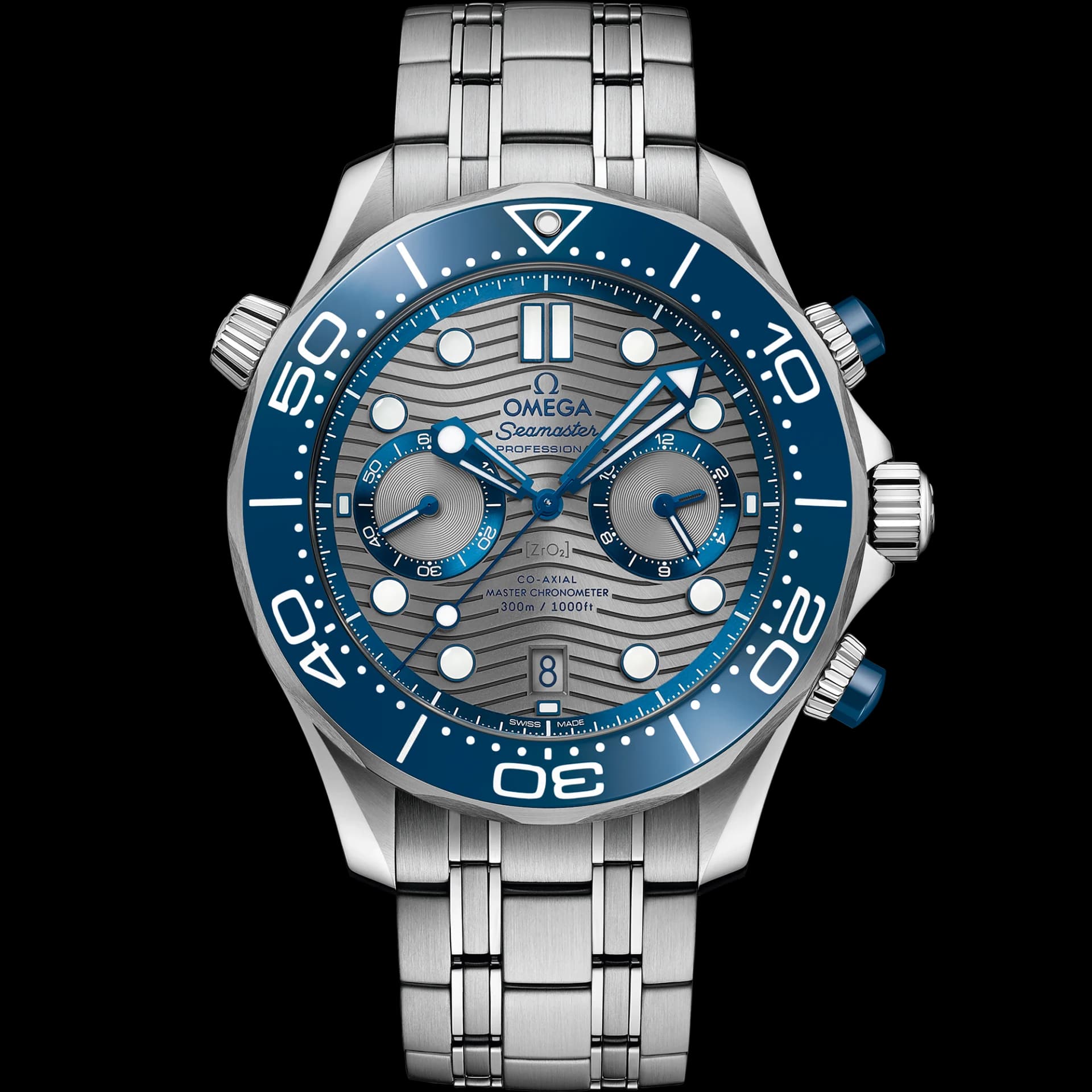 Omega Seamaster Diver 300M Co-Axial Master Chronometer Chronograph 44 mm – Steel on Steel, Grey Dial 1