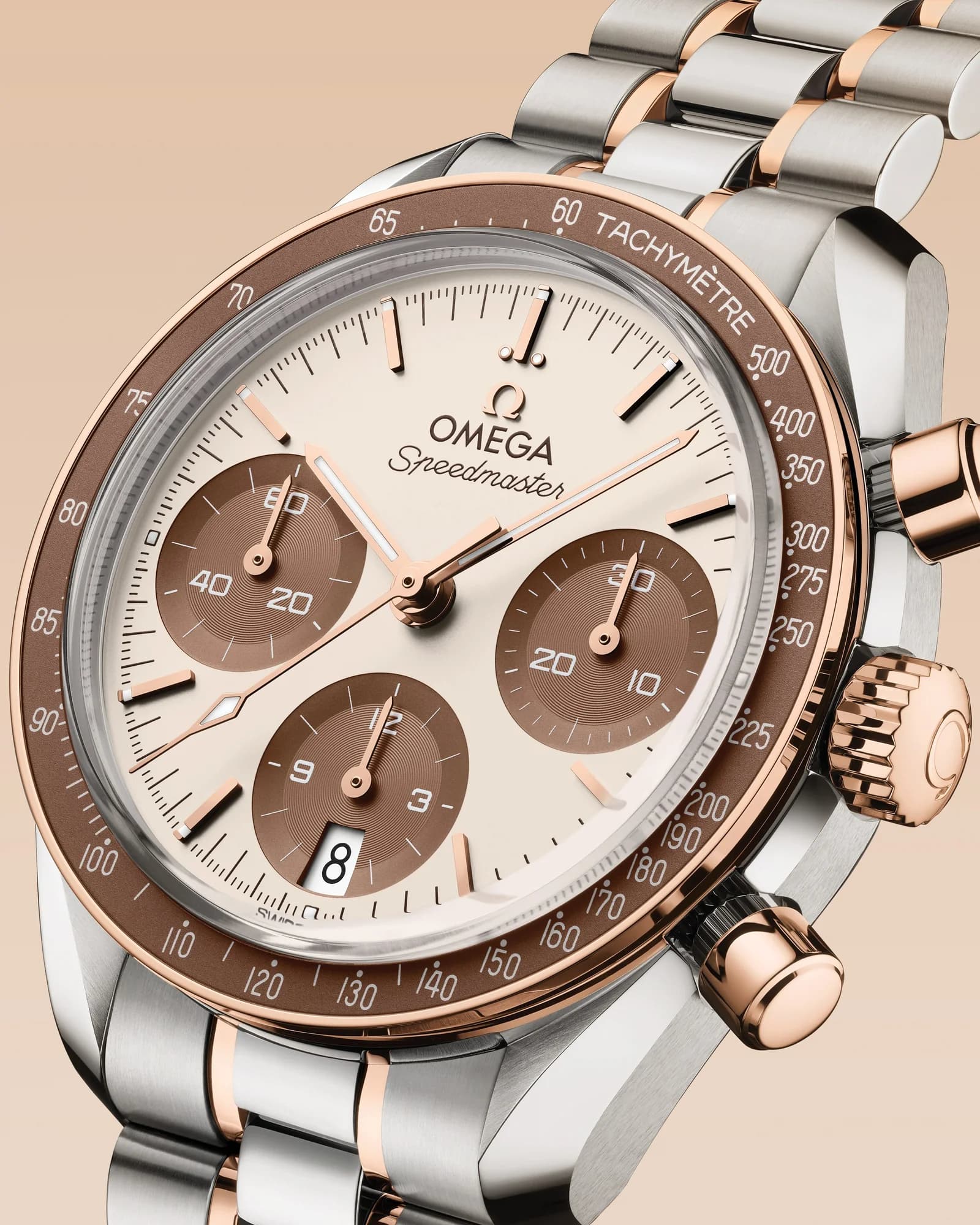 Omega Speedmaster 38 Co-Axial Chronometer Chronograph 38 mm – Steel - Sedna Gold on Steel - Sedna Gold, White Dial 3