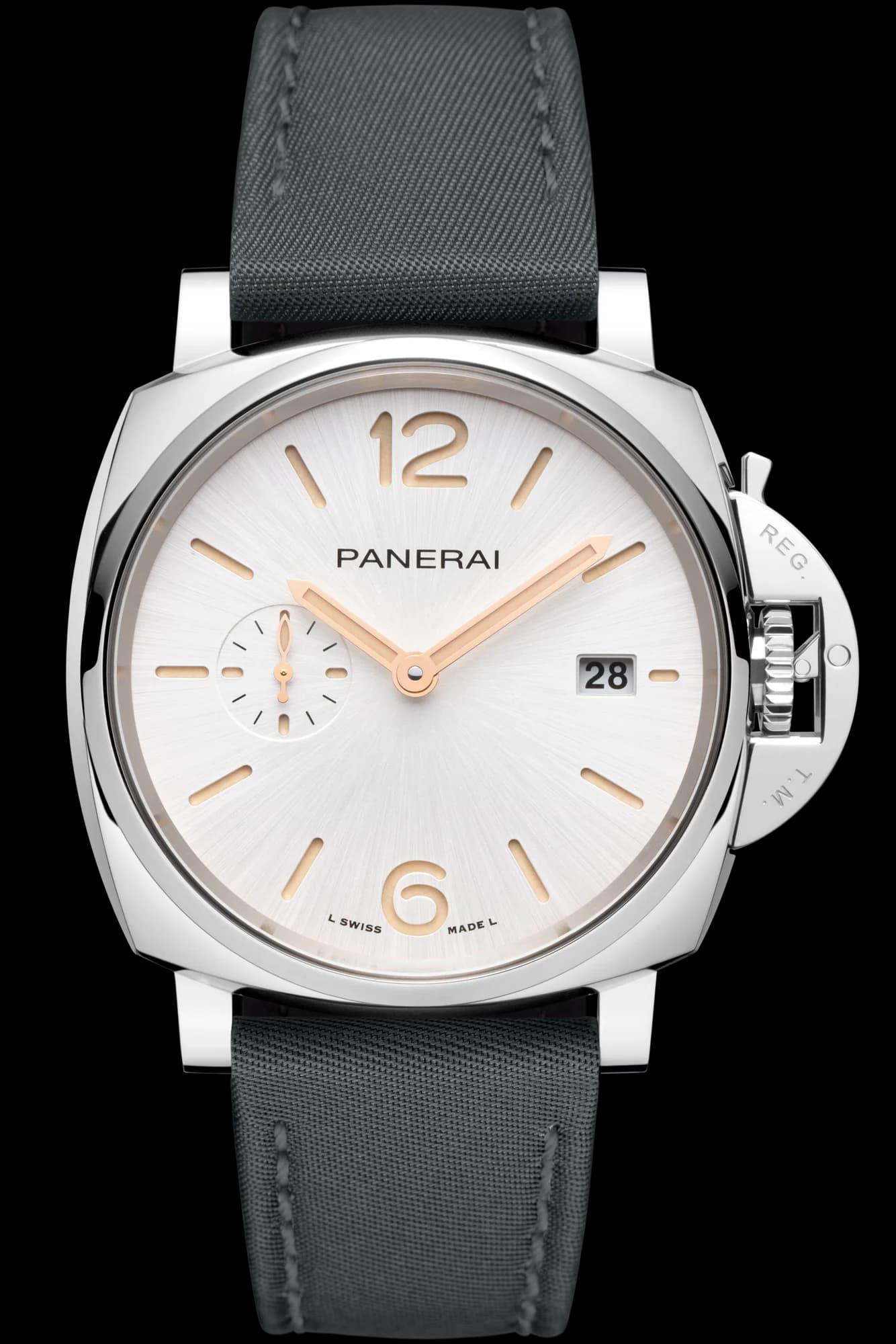 Panerai Luminor Due 42 mm – Beyaz Kadran, Parlatılmış çelik, Re-Nylon Kayış 1