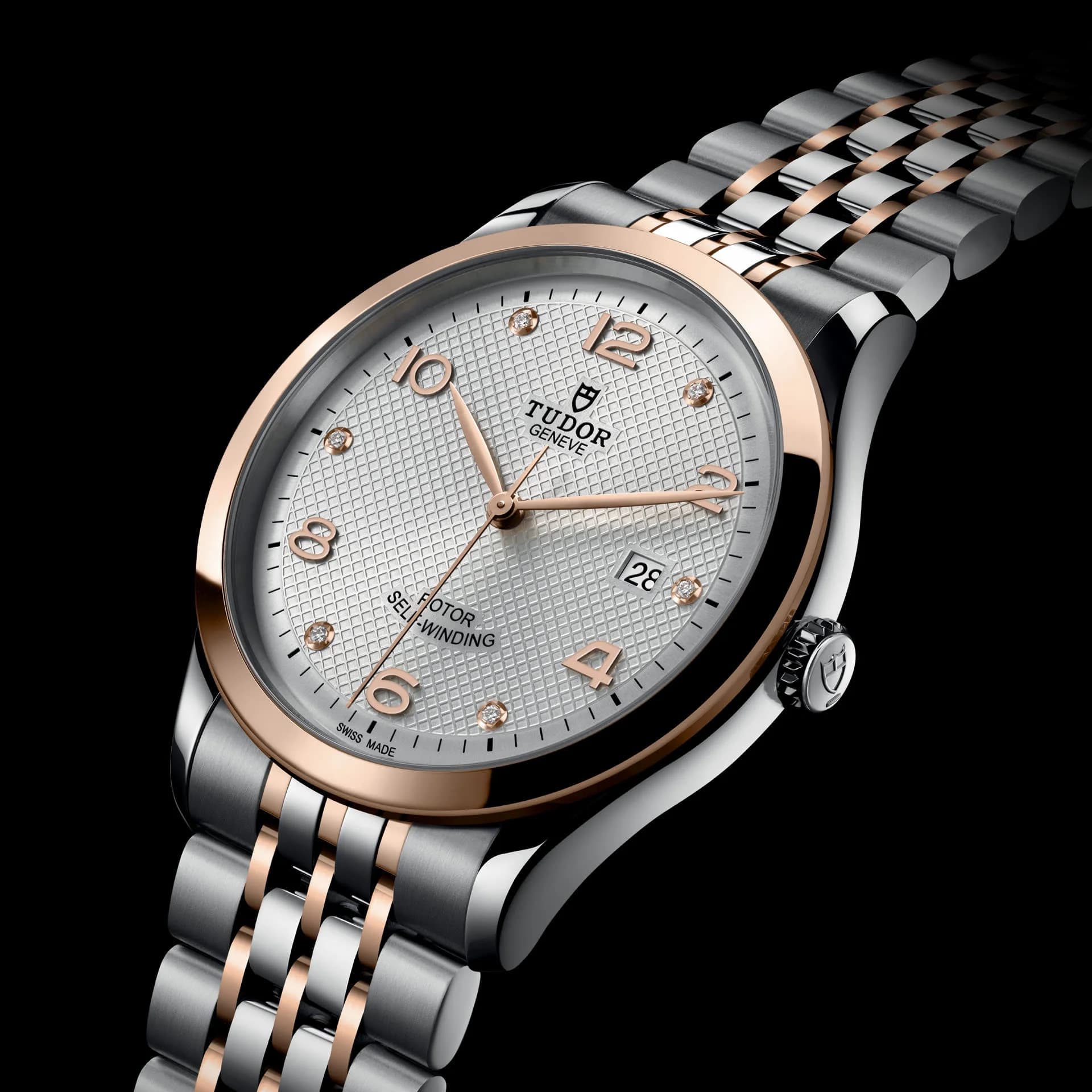 Tudor 1926 – 41 mm, Silver Diamond-Set Dial, Steel and Rose Gold Bracelet 2