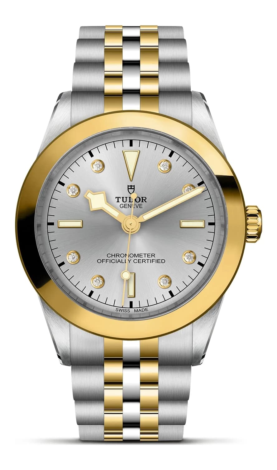 Tudor Black Bay One 39 S&G – Silver Diamond-Set Dial, Steel and Yellow Gold Bracelet, Yellow Gold Bezel 1