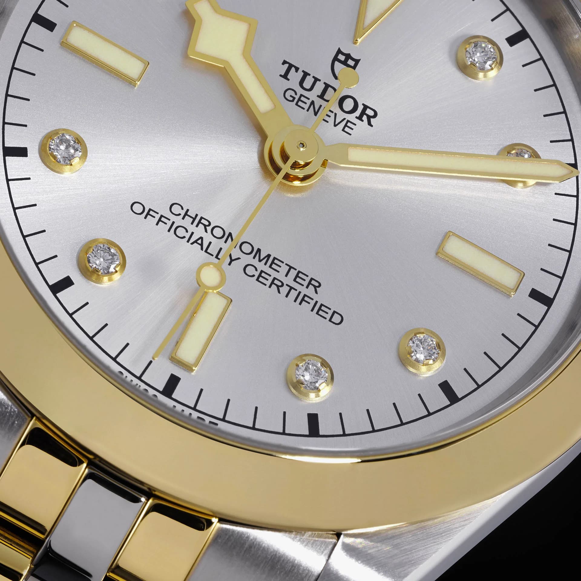 Tudor Black Bay One 39 S&G – Silver Diamond-Set Dial, Steel and Yellow Gold Bracelet, Yellow Gold Bezel 2