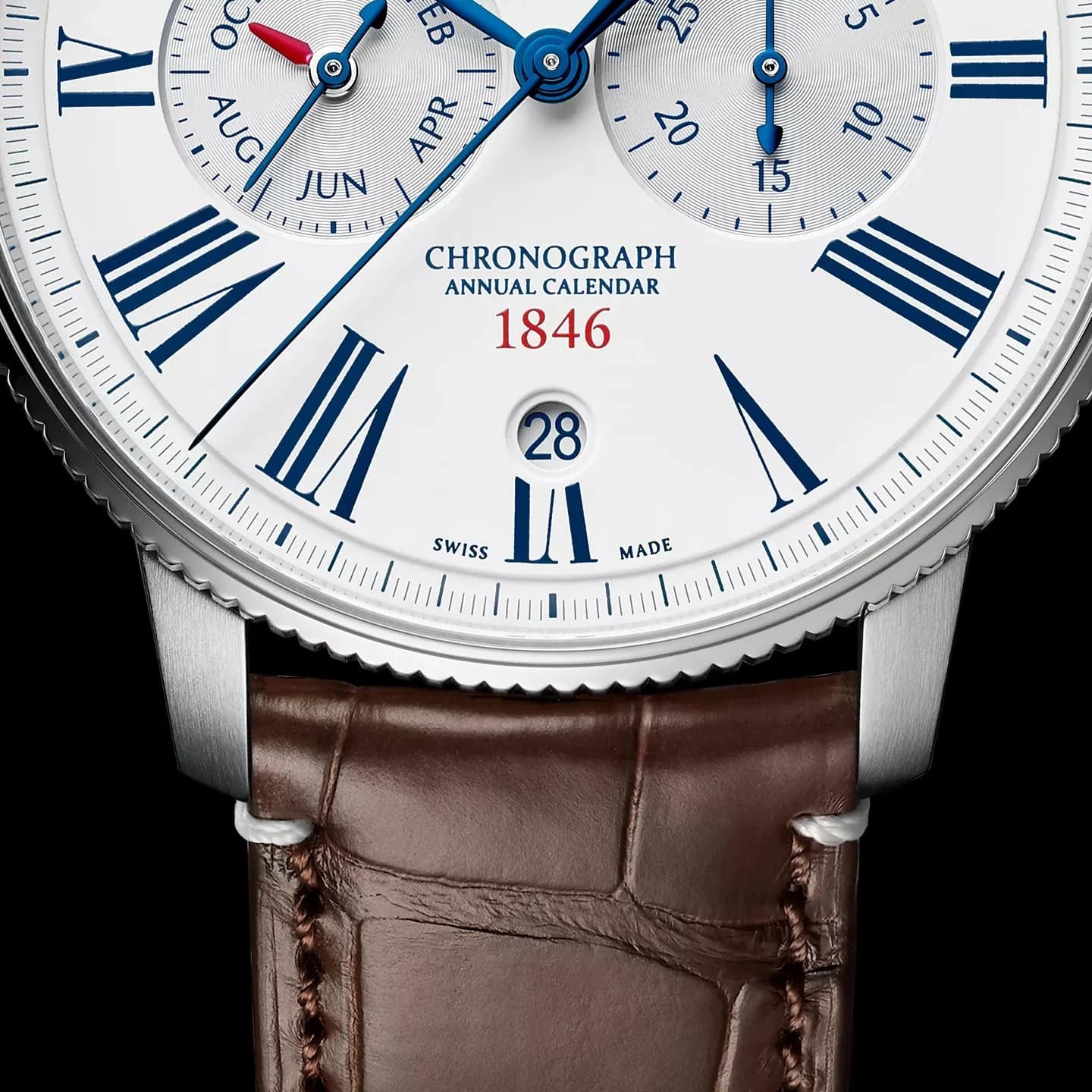 Ulysse Nardin Marine Torpilleur Annual Chronograph 44 mm – Beyaz Kadran, Kahverengi Timsah Derisi Kayış 2