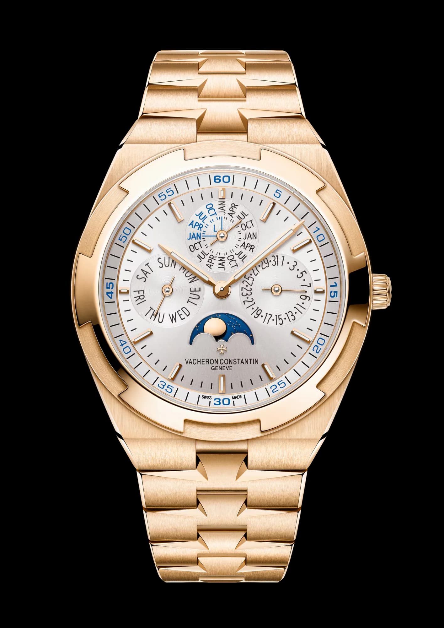 Vacheron Constantin Overseas Perpetual Calendar Ultra-Thin 41.5 mm Pink Gold – Gümüş Kadran 1