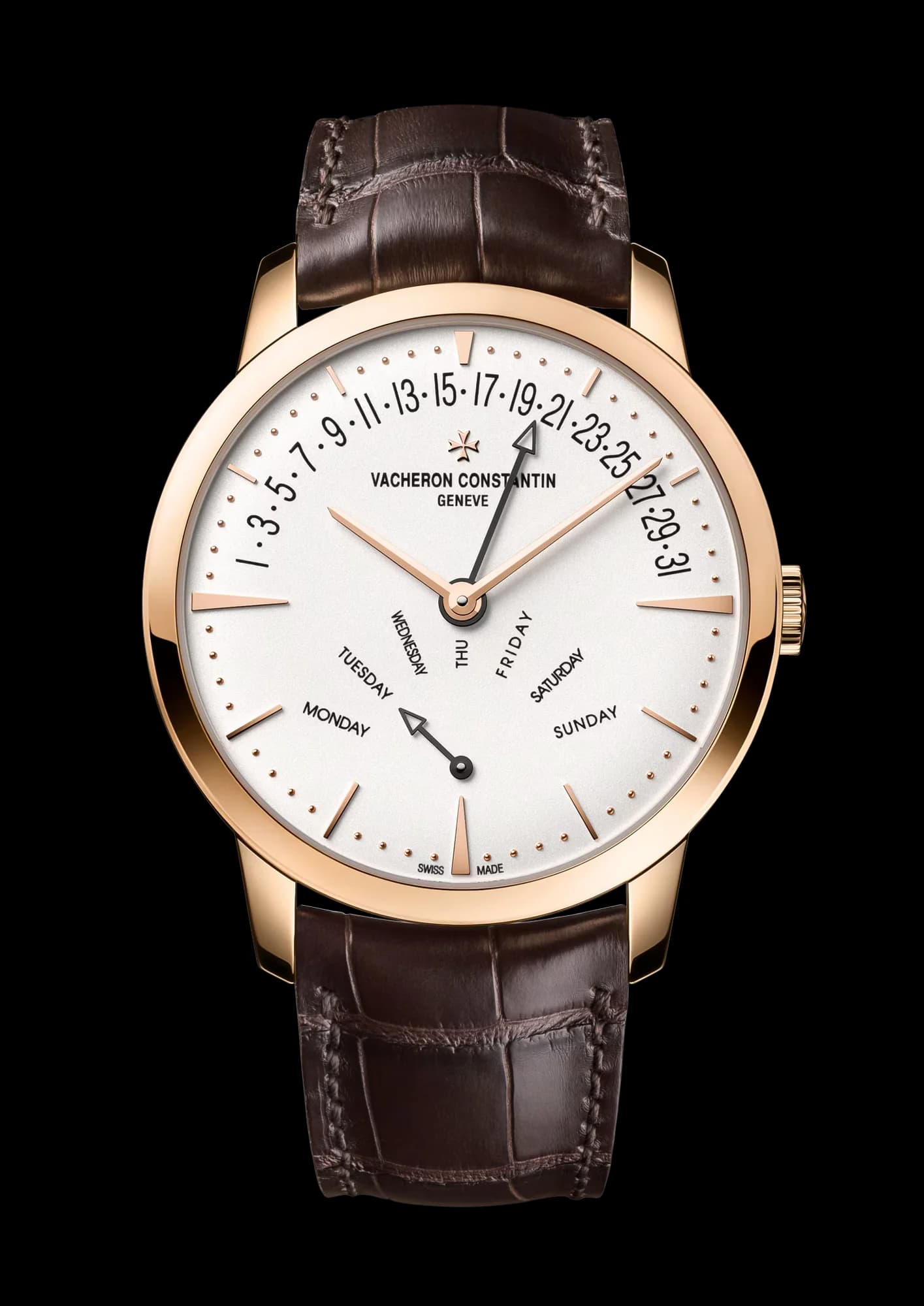 Vacheron Constantin Patrimony Retrograde Day-Date 42.5 mm Pink Gold – Gümüş Kadran 1