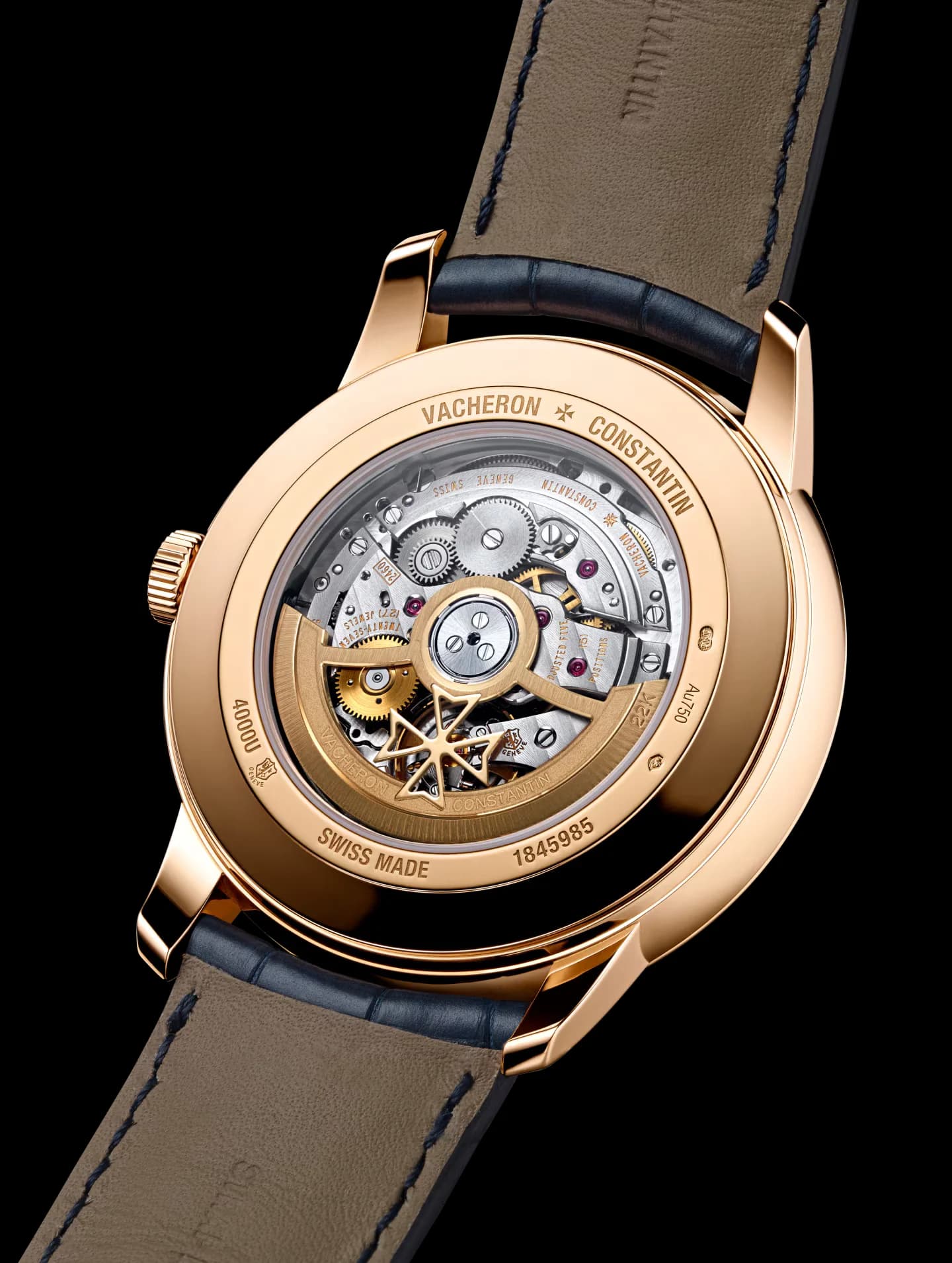 Vacheron Constantin Patrimony Retrograde Day-Date 42.5 mm Pink Gold – Gece Mavisi Kadran 3
