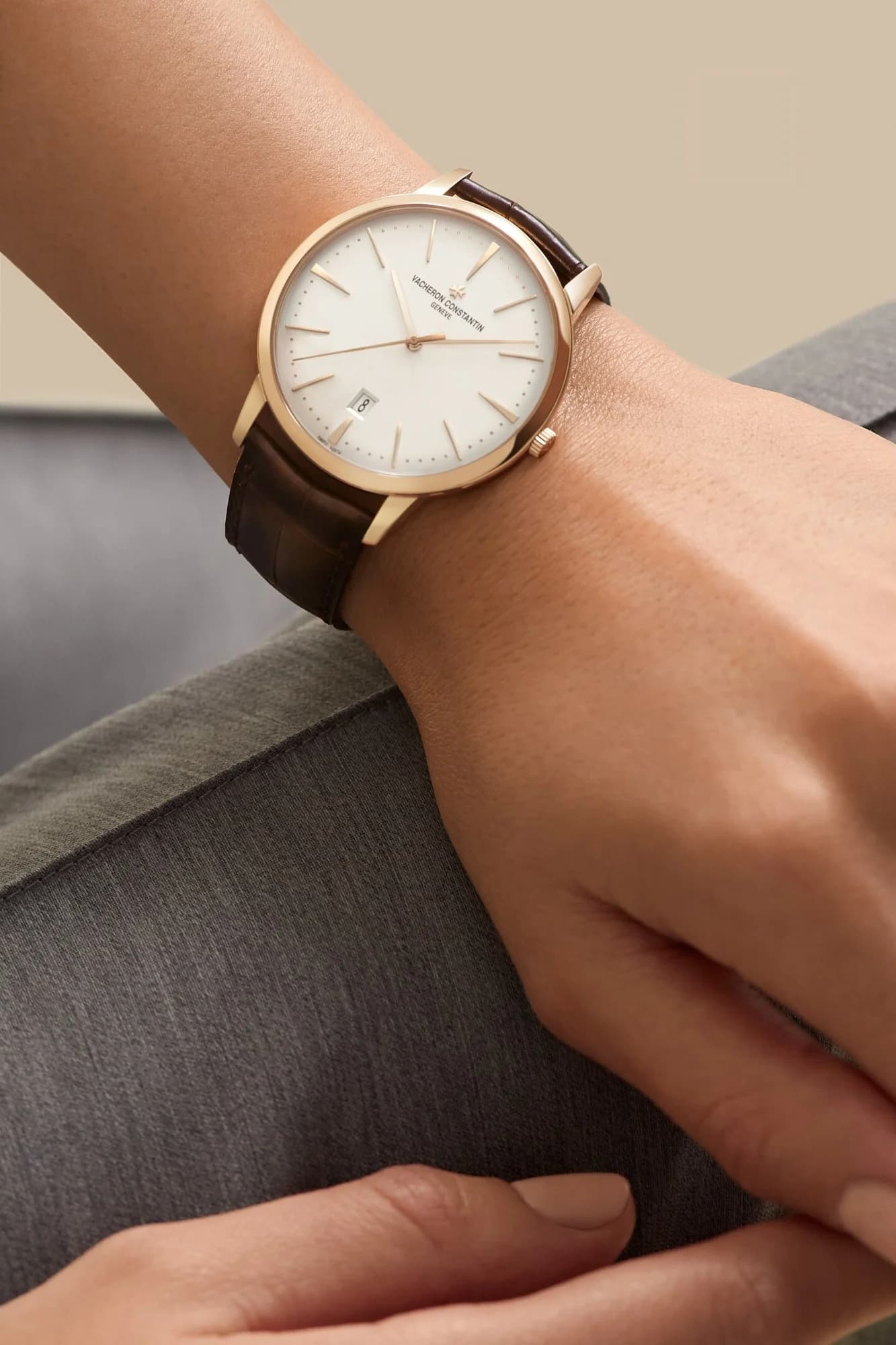 Vacheron Constantin Patrimony Self-Winding 40 mm Pink Gold – Gümüş Kadran, Kahverengi Kayış 3