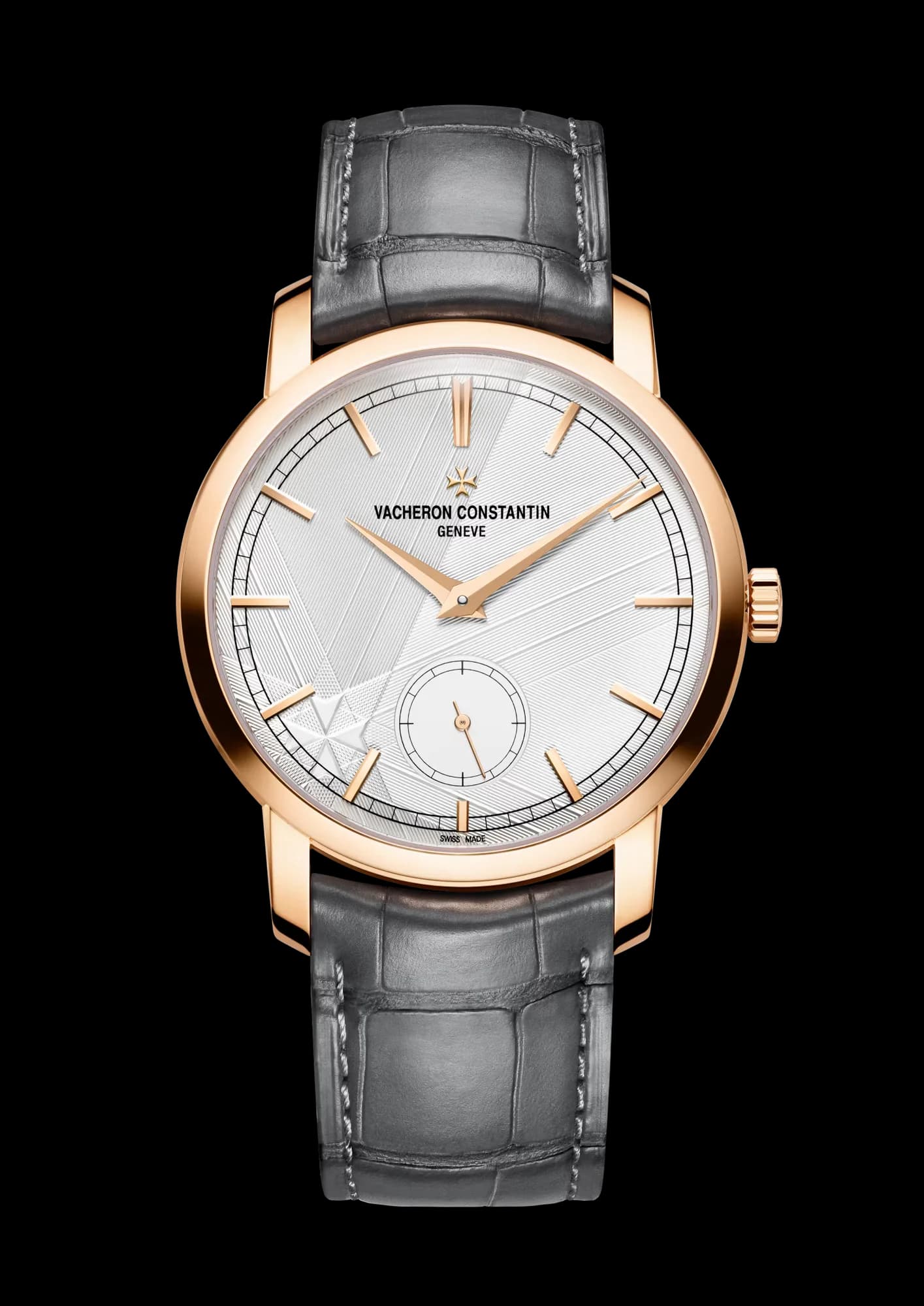 Vacheron Constantin Traditionnelle Manual-Winding 38 mm Pink Gold – Gümüş Kadran, Gri Kayış 1