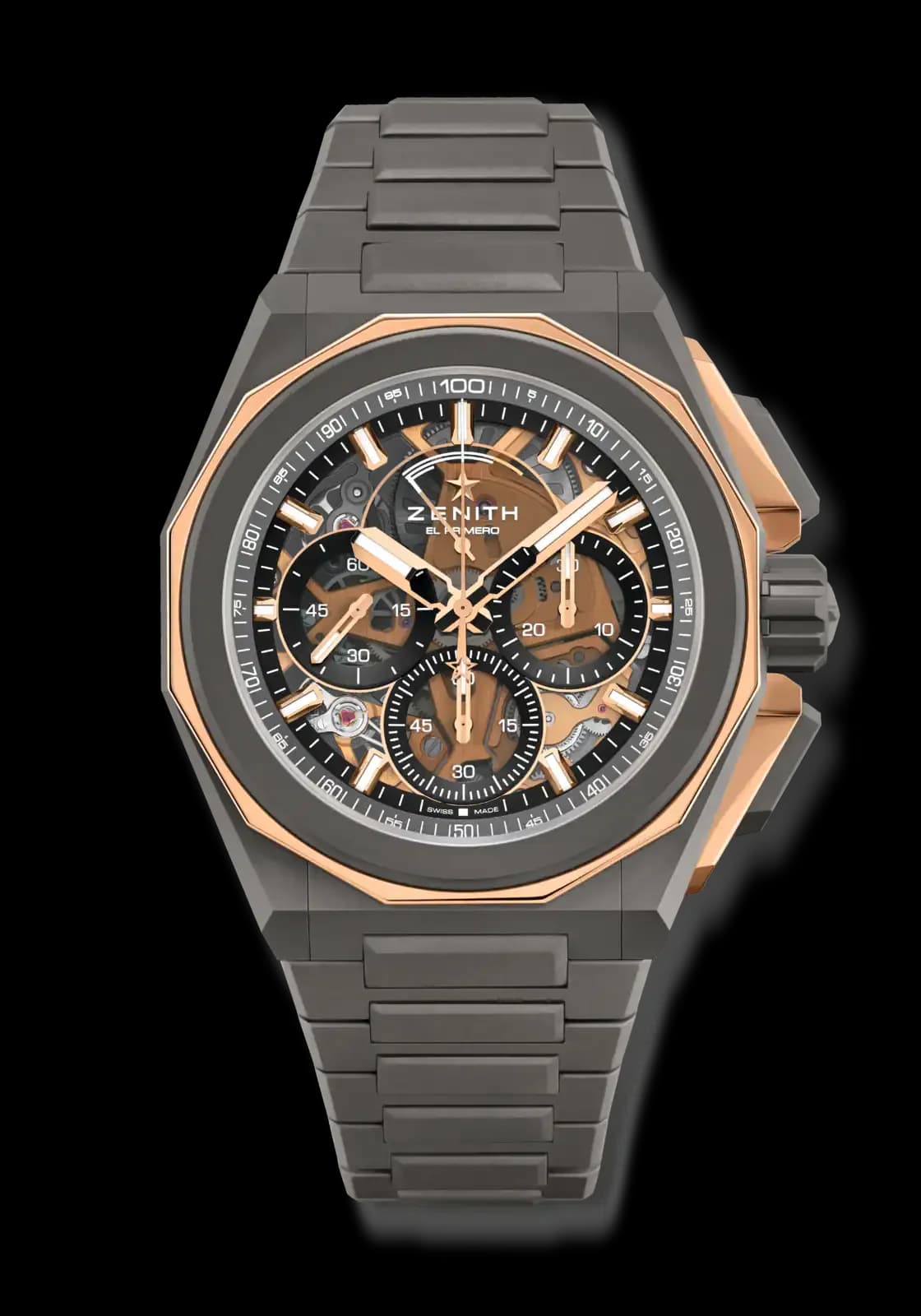 Zenith Defy Extreme – Titanyum ve Pembe Altın, Füme Safir Kadran 1